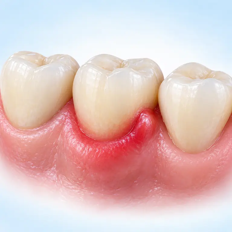 Illustration of localized gum inflammation